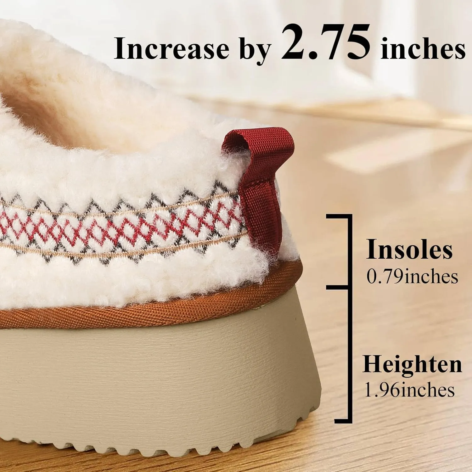 Women's Platform Slippers Mini Boots Braid with Plush Fleece Lining Fuzzy Slippers for Women Slip on Clogs