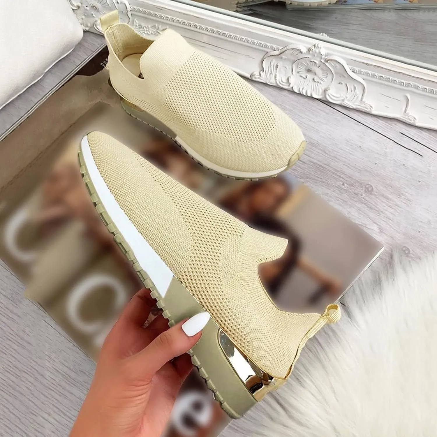 Womens Running Shoes Lightweight Tennis Shoes Non Slip Mens Dress Shoes Slip On White Casual Shoes Waterproof Sneakers Steel Toe Tennis Shoe Casual Loafers