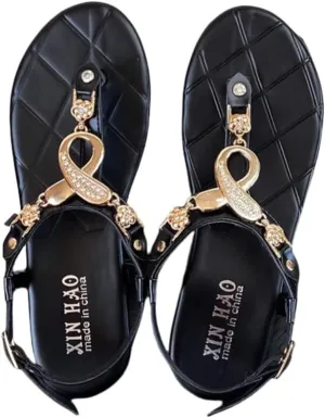 Women's Sandals with Open Toe for Summer, Fashionable Flat Bottom