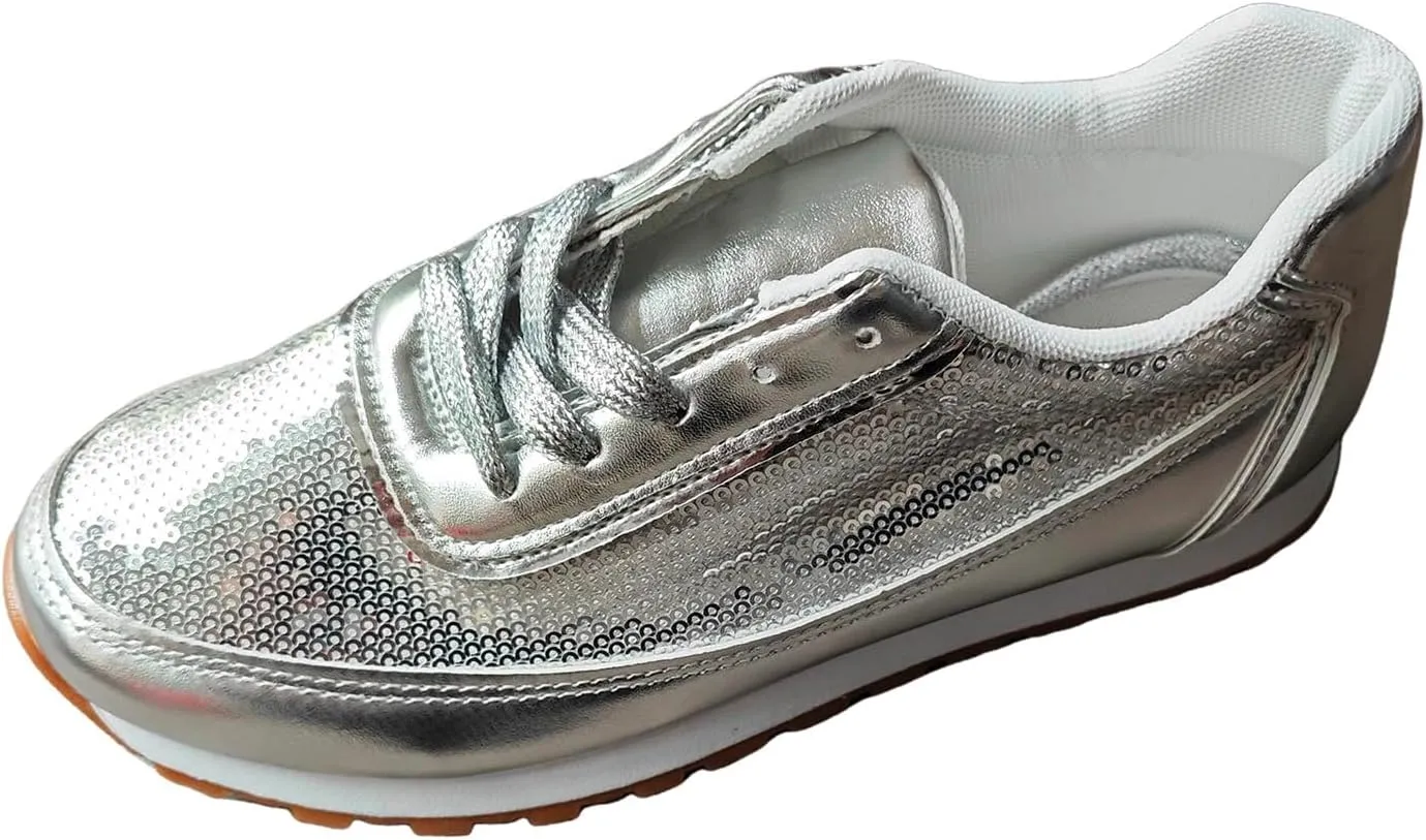 Women's Sequined Casual Sneakers Fashionable Plus Size Comfortable Sneakers Shoes Casual for Kids Boys