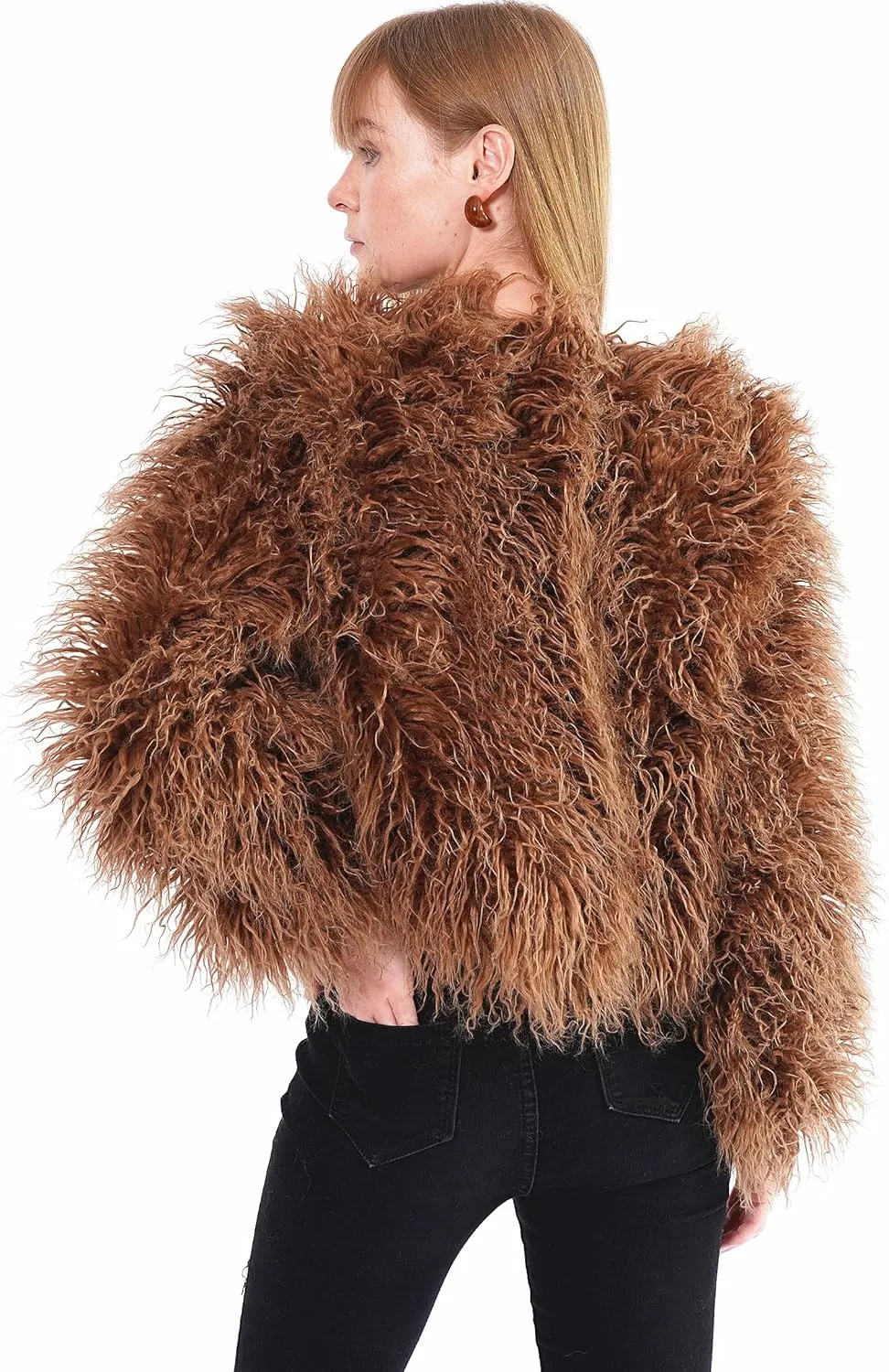 Women's Shaggy Faux Fur Outwear Coat Jacket Long Sleeve Warm Winter