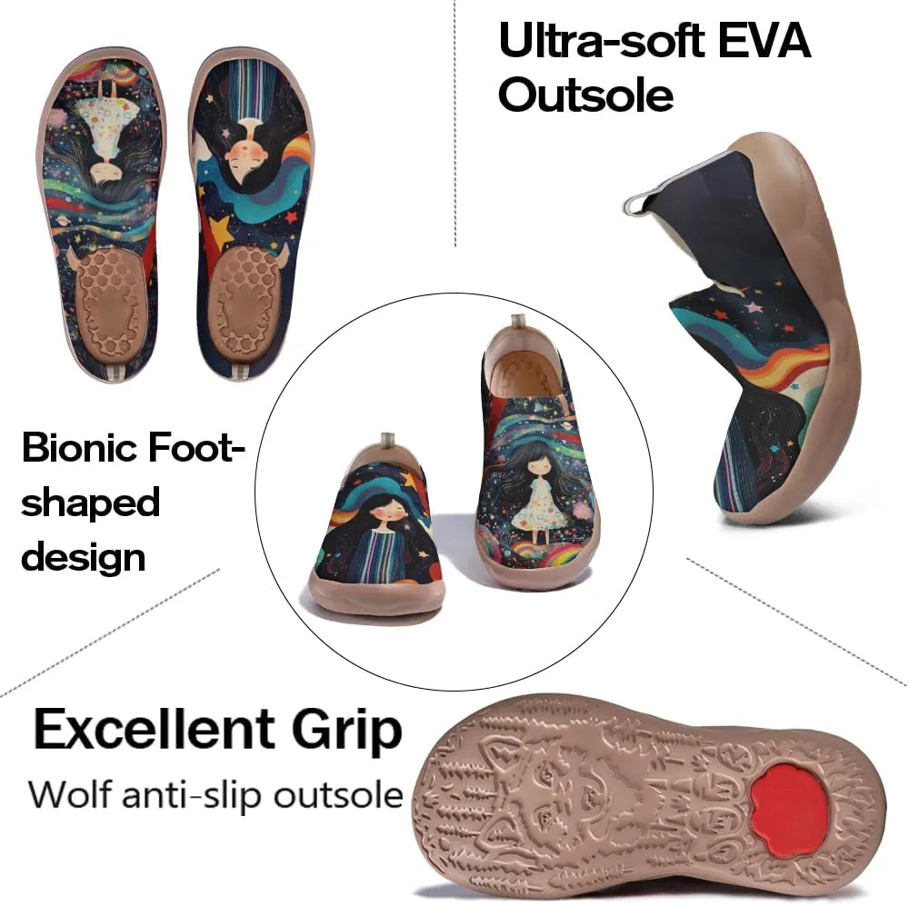 Womens Slip Resistant Travel Loafers Lightweight Flexible Casual Sneakers Colorful Comfort Walking Shoes