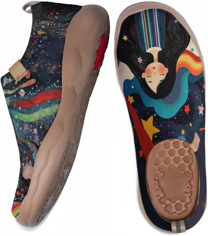 Womens Slip Resistant Travel Loafers Lightweight Flexible Casual Sneakers Colorful Comfort Walking Shoes
