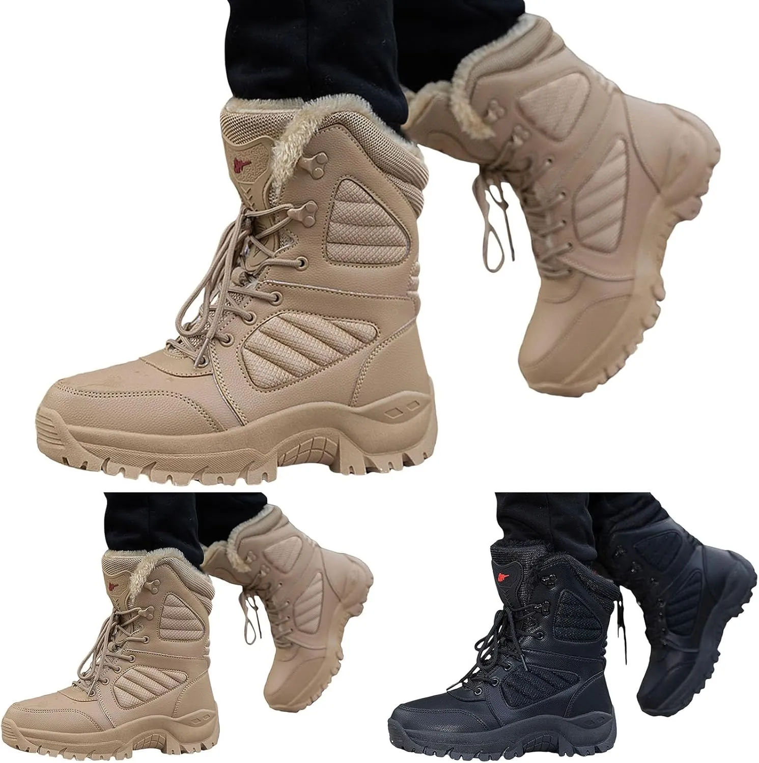 Women's Snow Boots Waterproof Insulated Fur Lined Booties Lightweight Winter Hiking Shoes WaterProof Warm No-Slip Thermal