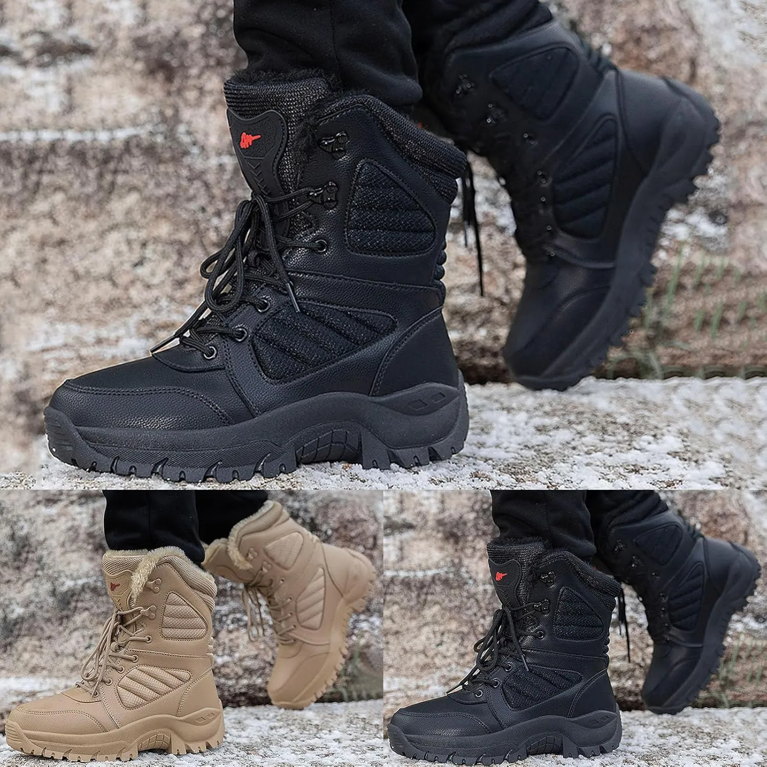 Women's Snow Boots Waterproof Insulated Fur Lined Booties Lightweight Winter Hiking Shoes WaterProof Warm No-Slip Thermal