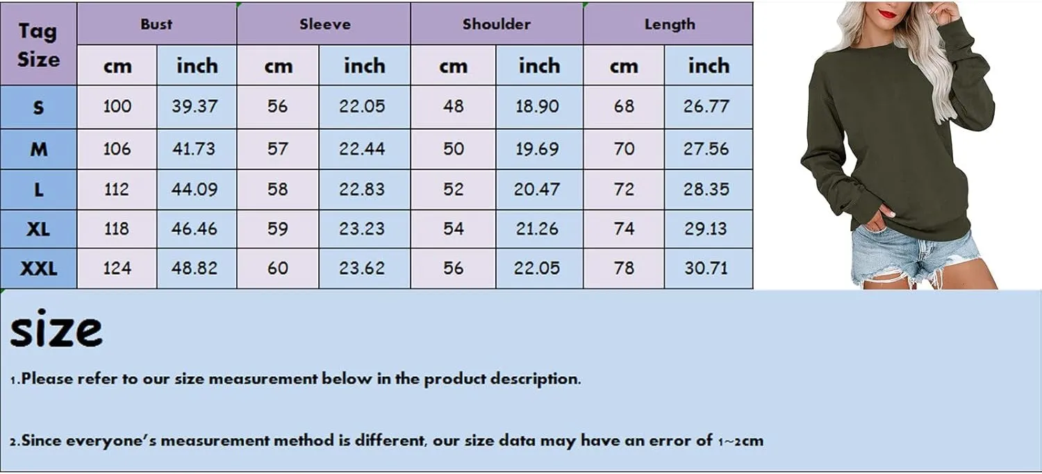 Women's Spring Casual Long Sleeve Sweatshirts Color Block/Solid/Gradient Lightweight Crew Neck Pullover Loose Fit Tunic Tops