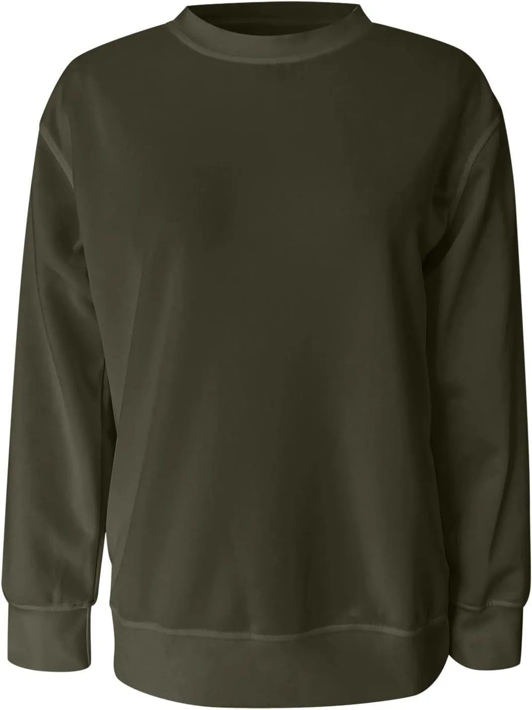 Women's Spring Casual Long Sleeve Sweatshirts Color Block/Solid/Gradient Lightweight Crew Neck Pullover Loose Fit Tunic Tops