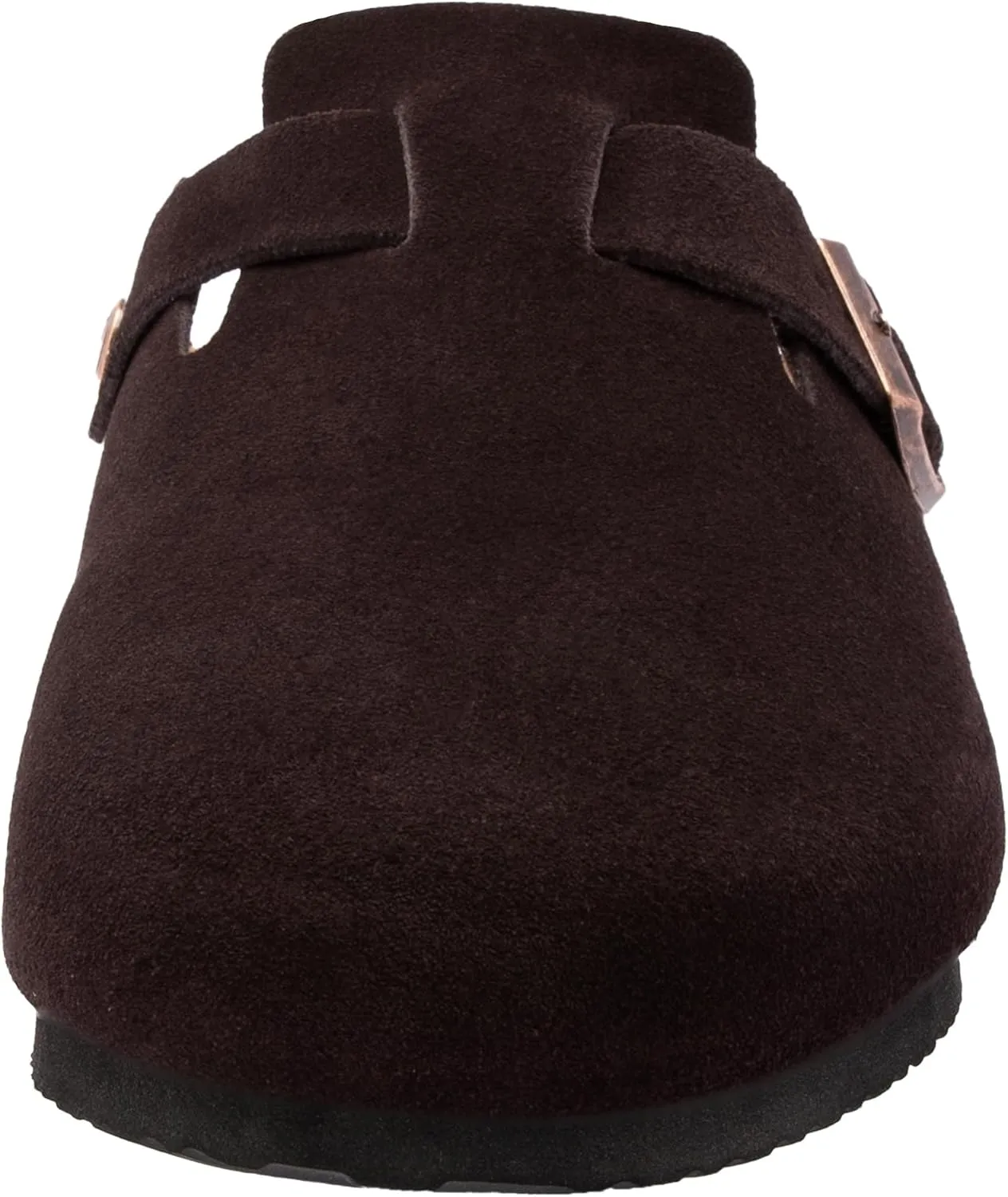 Women's Suede Clogs Men's Slip-On Mules Non-Slip Potato Shoes Arch Support Sandals with Adjustable Buckle for Indoor & Outdoor Use
