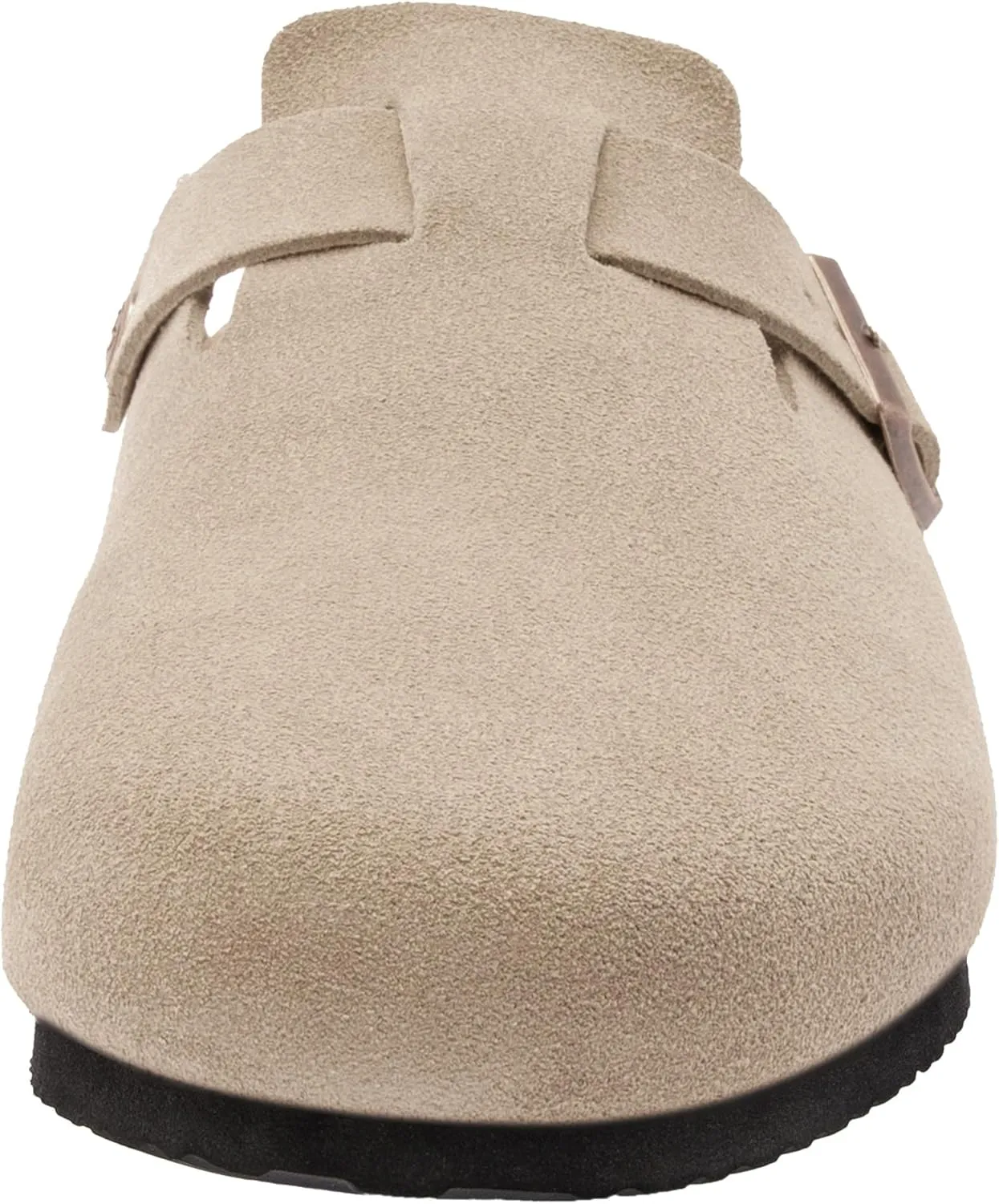 Women's Suede Clogs Men's Slip-On Mules Non-Slip Potato Shoes Arch Support Sandals with Adjustable Buckle for Indoor & Outdoor Use