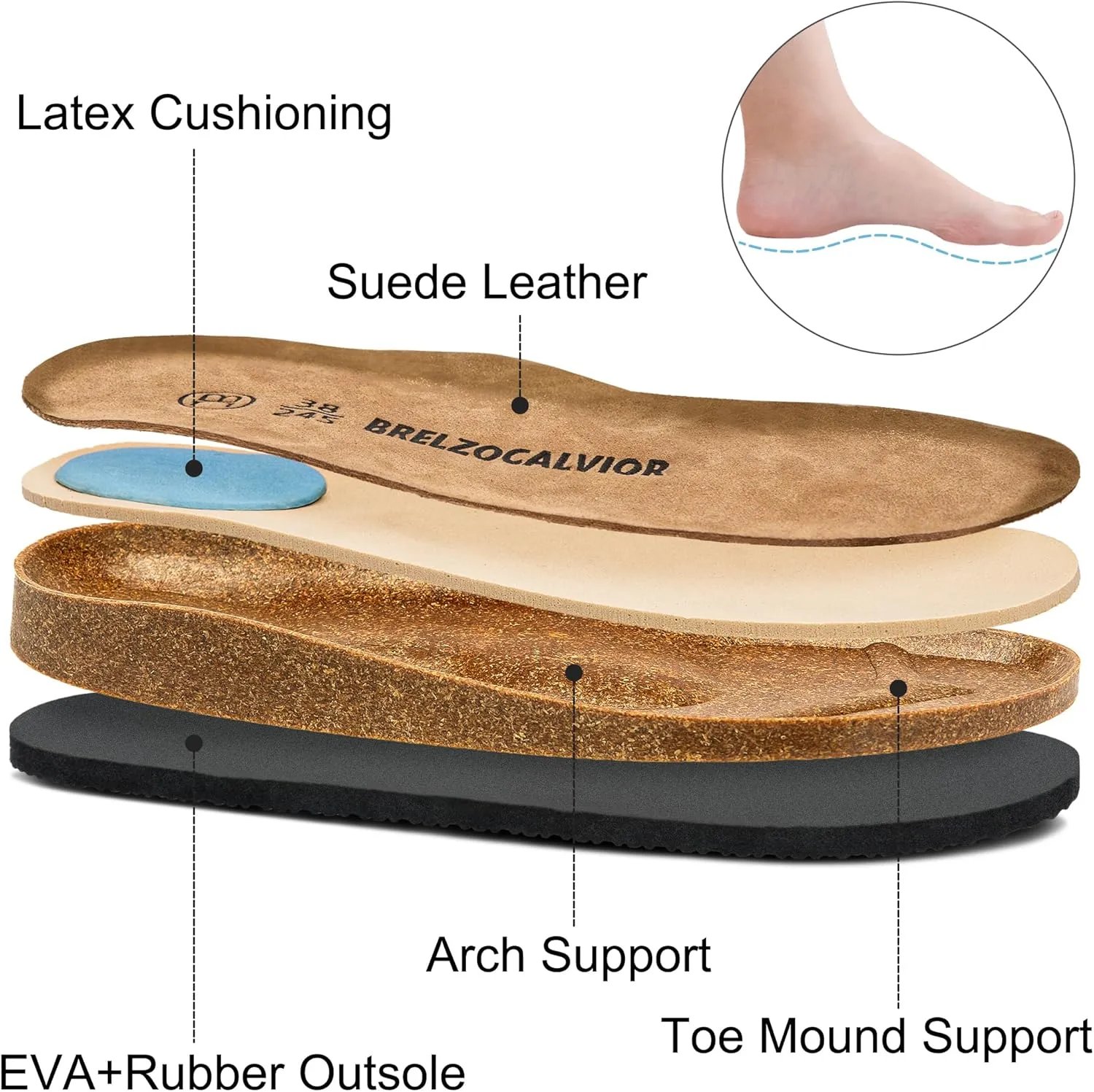 Women's Suede Clogs Men's Slip-On Mules Non-Slip Potato Shoes Arch Support Sandals with Adjustable Buckle for Indoor & Outdoor Use