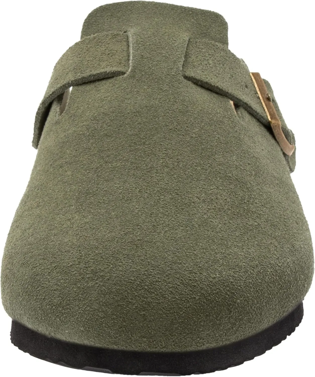 Women's Suede Clogs Men's Slip-On Mules Non-Slip Potato Shoes Arch Support Sandals with Adjustable Buckle for Indoor & Outdoor Use