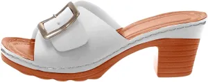 Womens Summer Slipper PU Leather Comfort Mules Outdoor Beach Shoes Vintage Slip Wedge Flowers Comfortable Arch Clogs Slippers Casual Sandals Hollow Close Toe Breathable On Flat Loafers