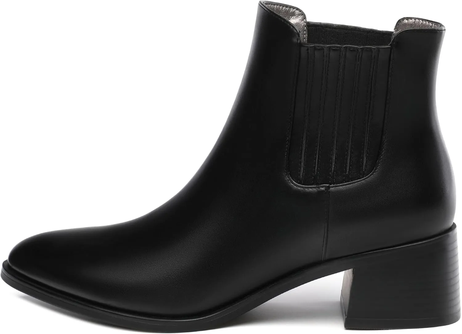 Women's Vintage Elastic Chelsea Ankle Boots, Fashion Low Block Slope Heel Round Toe Fall Slope Heel Boots Shoes