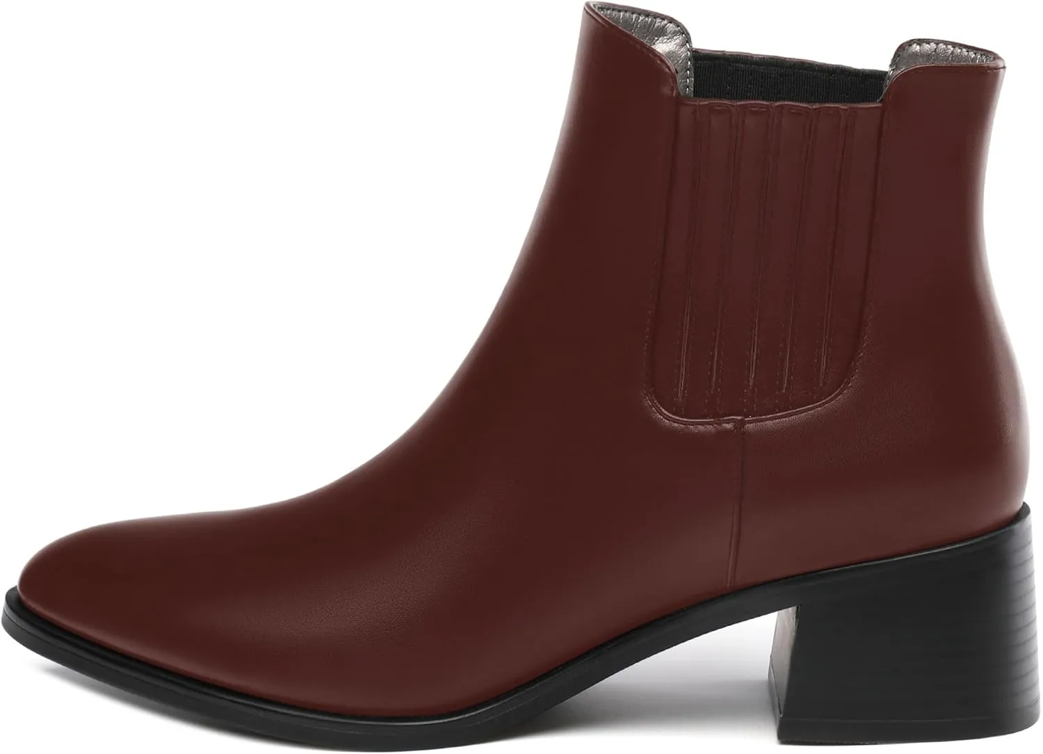 Women's Vintage Elastic Chelsea Ankle Boots, Fashion Low Block Slope Heel Round Toe Fall Slope Heel Boots Shoes