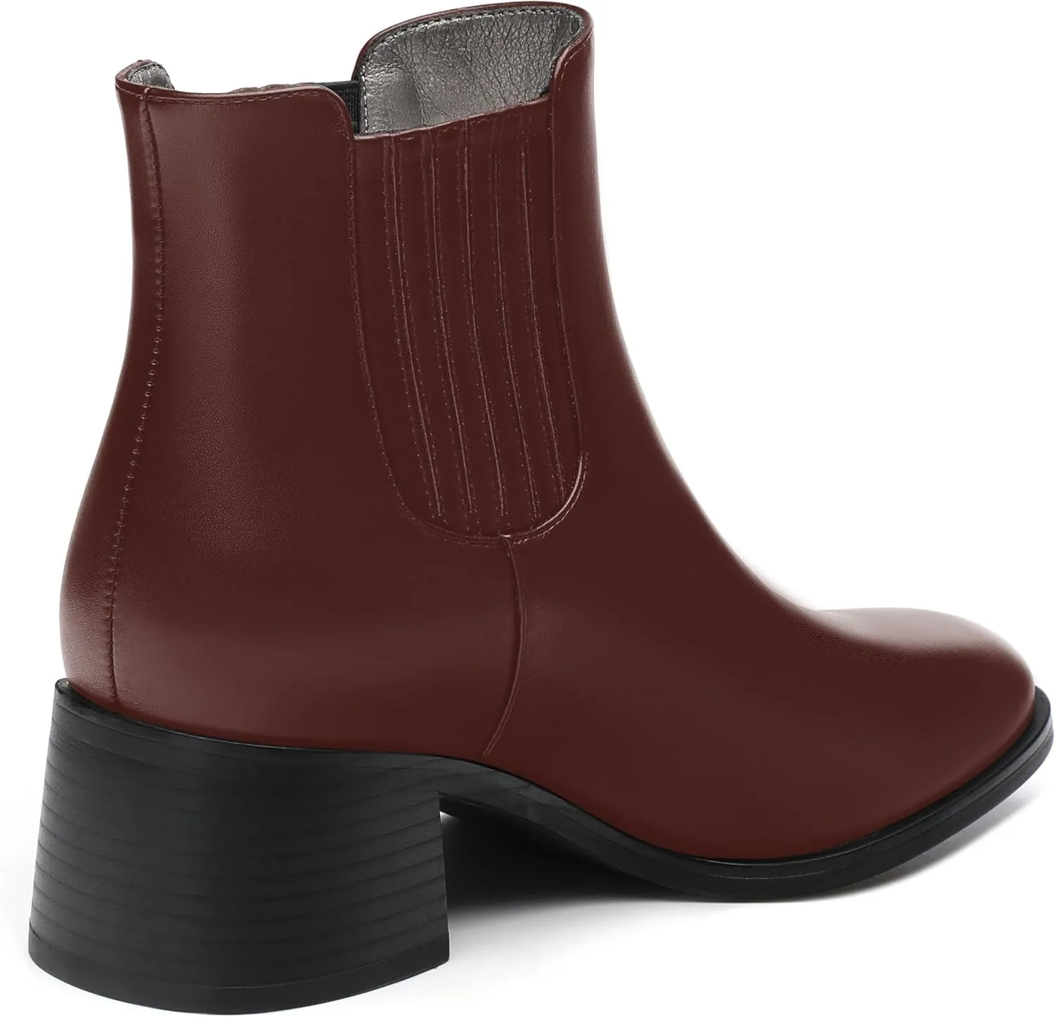 Women's Vintage Elastic Chelsea Ankle Boots, Fashion Low Block Slope Heel Round Toe Fall Slope Heel Boots Shoes