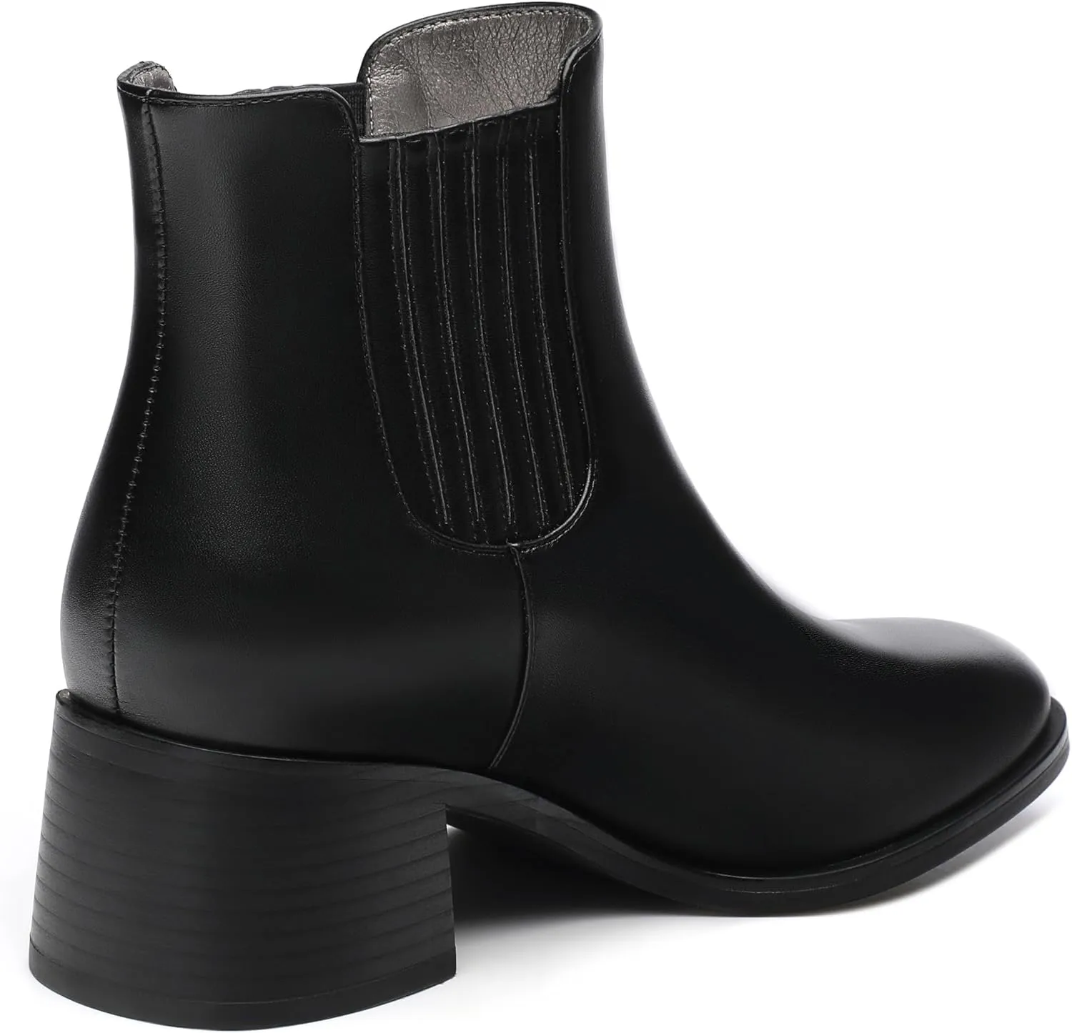 Women's Vintage Elastic Chelsea Ankle Boots, Fashion Low Block Slope Heel Round Toe Fall Slope Heel Boots Shoes