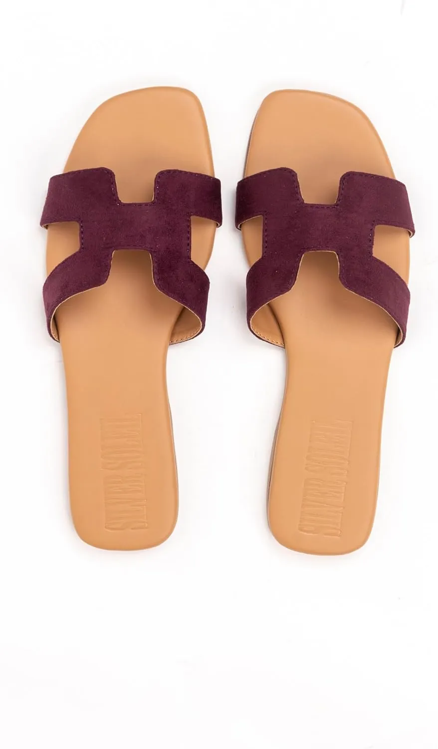 Women's Voyage Flat Slide Sandals - Square Open Toe Slides H-Band Slides for Women Fashionable Slip-On with Soft Leather Slippers for Summer | Comfort Walking with Beach Shoes