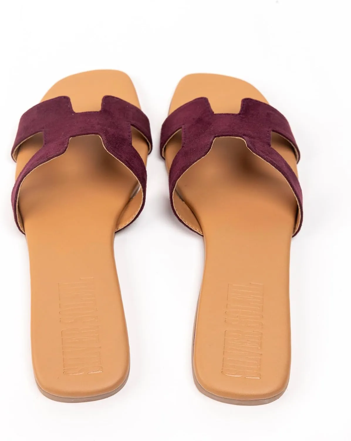 Women's Voyage Flat Slide Sandals - Square Open Toe Slides H-Band Slides for Women Fashionable Slip-On with Soft Leather Slippers for Summer | Comfort Walking with Beach Shoes