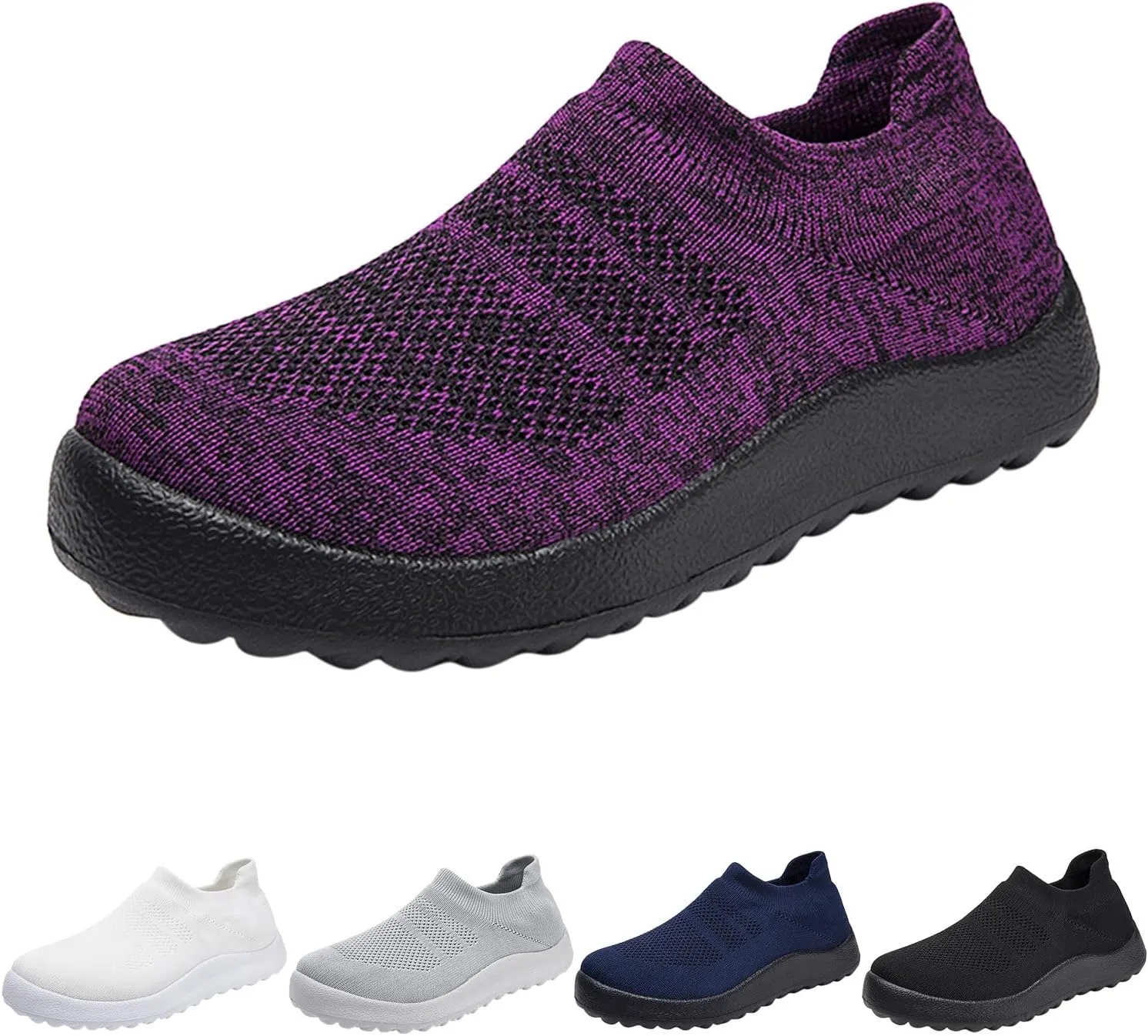 Women's Walking Shoes Cushion Comfortable Breeze Shoes Tennis Shoes Womens Boots Casual Work Shoes Platform Sneakers Slip On Tennis Shoe White Loafers