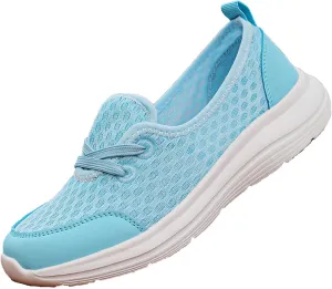 Women's Walking Shoes Soft Sole Mesh Shoe Comfortable Orthopedic Slip-on Breathable Flats Casual Nursing Orthotic Lightweight Shoes Walking Sneaker with Arch Support