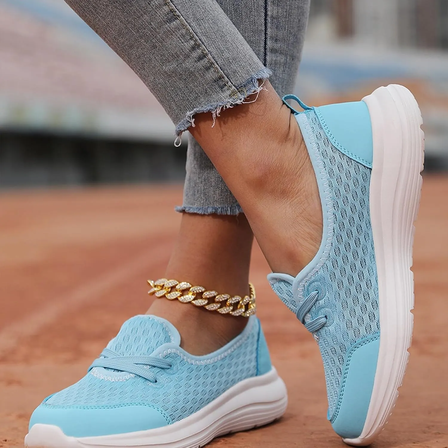 Women's Walking Shoes Soft Sole Mesh Shoe Comfortable Orthopedic Slip-on Breathable Flats Casual Nursing Orthotic Lightweight Shoes Walking Sneaker with Arch Support