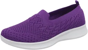 Womens Walking Shoes Woven Breathable Soft Sole Shoes Lightweight Comfort Platform Mesh Slip in Sneakers Arch Support