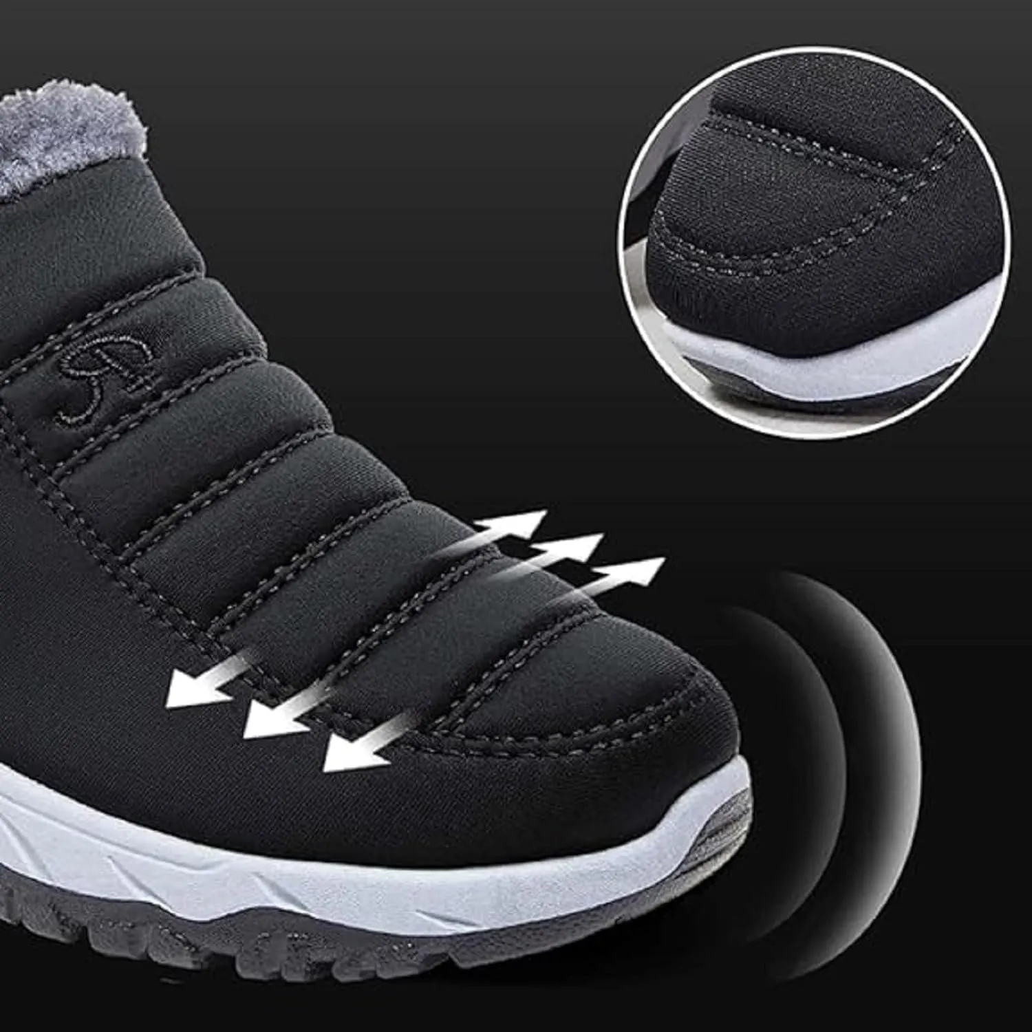 Women's Warm Sheepskin-Lined Boots, Winter Ankle Slip on Short Snow Fur Lined Boots, Unisex