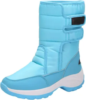 Women's Waterproof Snow Boot Fur Lined Boots Mid Calf Boots Anti-Slip Warm Boots Winter Boots Wide Width Ski Boots
