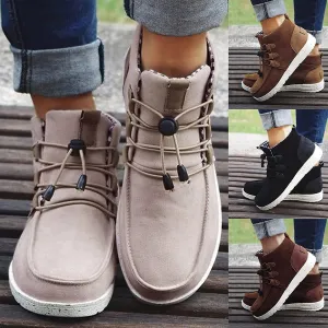 Womens Winter Laced-Front Ankle Boots,Warm Casual Fashion Comfortable Shoes