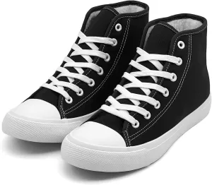 Womens Winter Snow Boots High Top Warm Canvas with Fur Lined Ankle Winter Sneakers