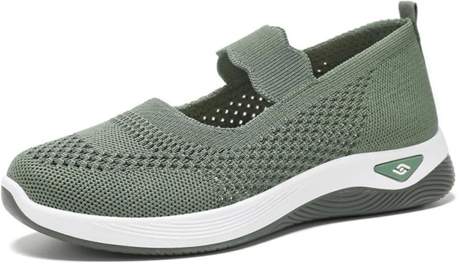 Women's Woven Orthopedic Breathable Soft Shoes Comfortable Walking Nurse Shoes Casual Diabetic Foam Shoe Go Walk Slip on Sneakers Lightweight Mesh Trainers Anti-Skid Sports Shoe with Arch Support