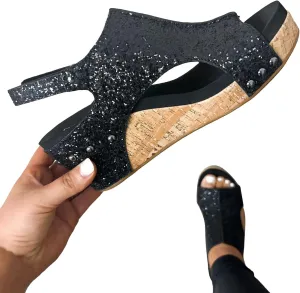 Womenyiaor Wedge Sandals for Women 2024, Women's Platform Wedge Sandals Open Toe Buckle Ankle Strap Espadrilles Wedge Sandals Women Casual Dressy Summer Shoes