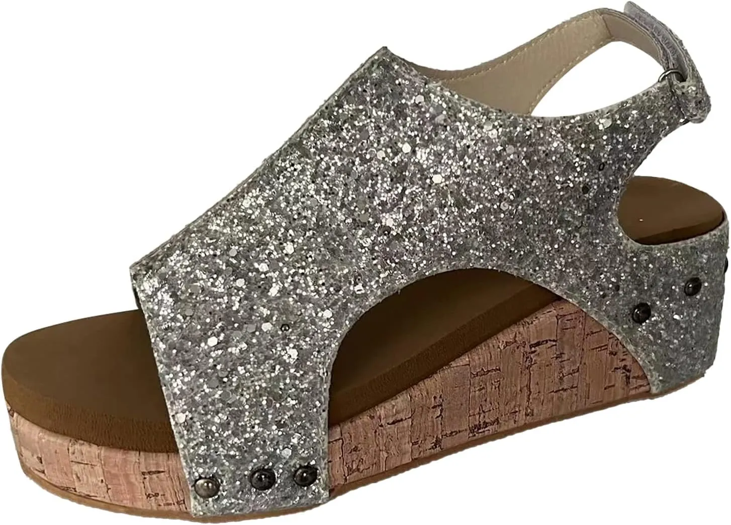 Womenyiaor Wedge Sandals for Women 2024, Women's Platform Wedge Sandals Open Toe Buckle Ankle Strap Espadrilles Wedge Sandals Women Casual Dressy Summer Shoes
