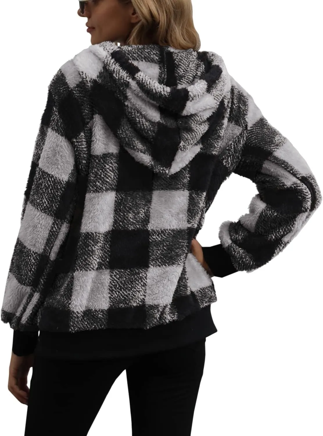 Yanekop Womens Hoodies Sherpa Pullover Sweater Fuzzy Fleece Sweatshirt Oversized Hoodie Cozy Outerwear with Pockets
