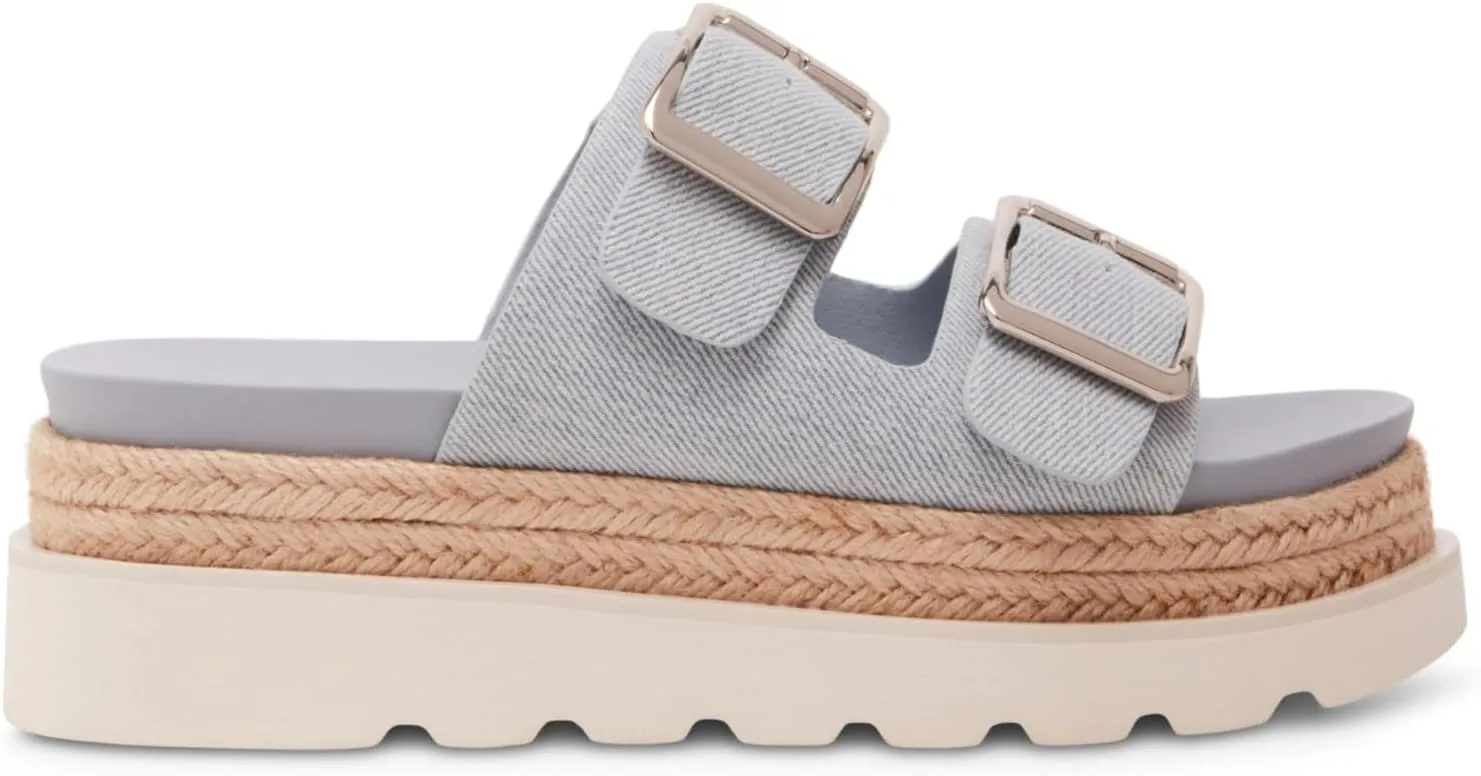 Yishaweiqi Espadrilles Platform Sandals for Women Comfortable Raffia Flatform Sandals Adjustable Buckle Straps Woven Straw Crochet Flat Slide Sandals Summer Beach Shoes