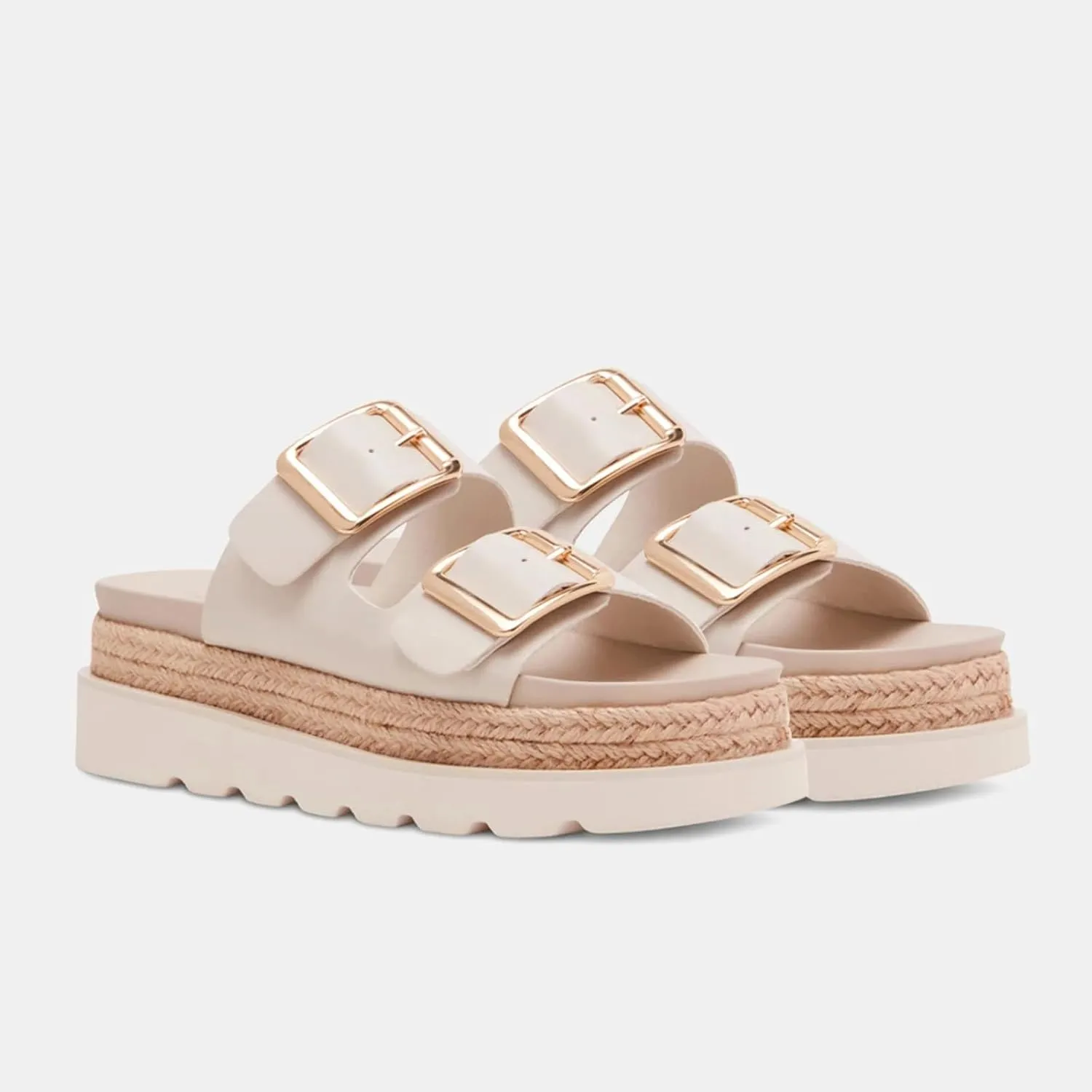 Yishaweiqi Espadrilles Platform Sandals for Women Comfortable Raffia Flatform Sandals Adjustable Buckle Straps Woven Straw Crochet Flat Slide Sandals Summer Beach Shoes