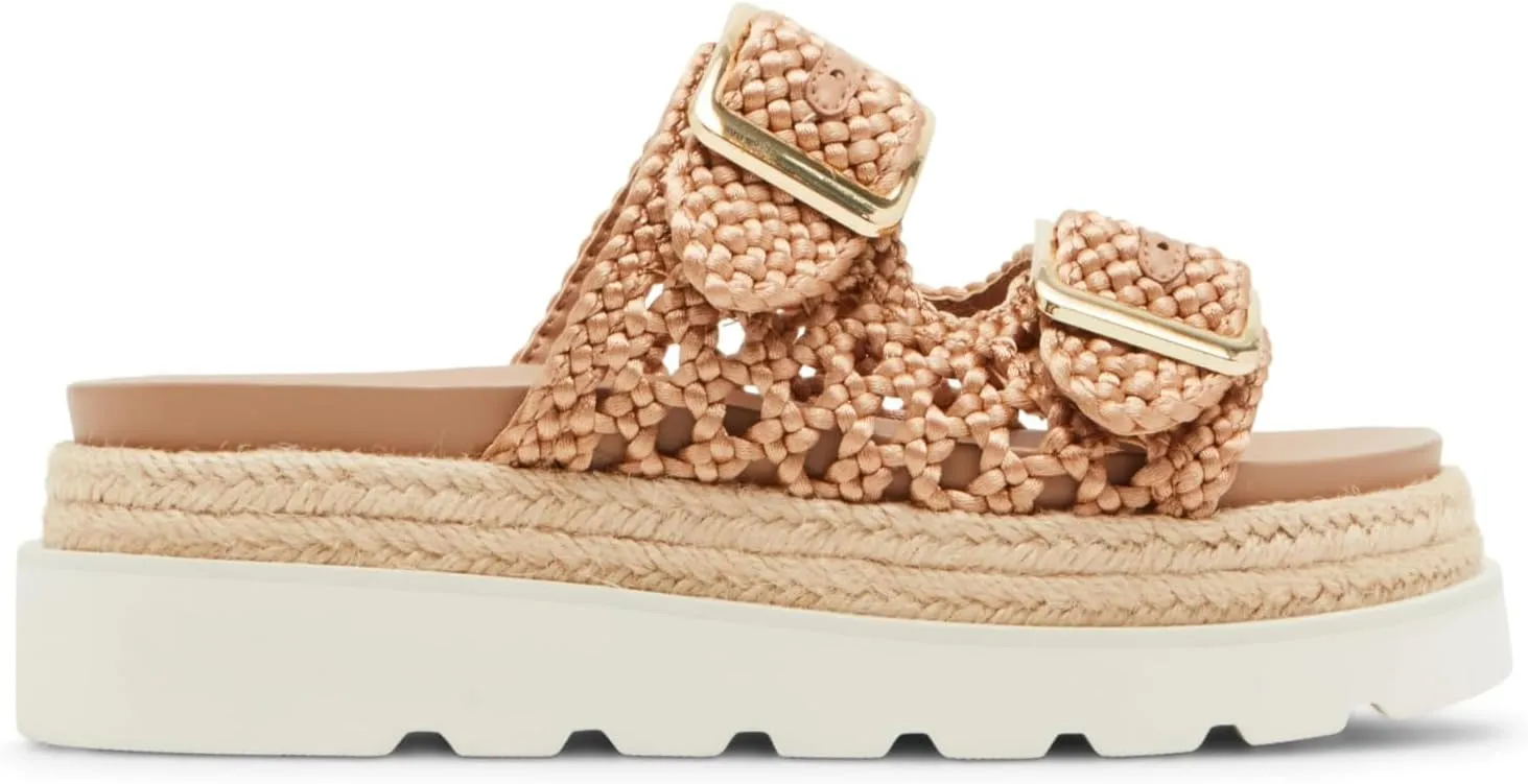 Yishaweiqi Espadrilles Platform Sandals for Women Comfortable Raffia Flatform Sandals Adjustable Buckle Straps Woven Straw Crochet Flat Slide Sandals Summer Beach Shoes