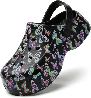 YUKTOPA Women's Platform Clogs Slip On Garden Shoes Lightweight Non Slip Beach Pool Sandals Indoor Outdoor Walking Slippers