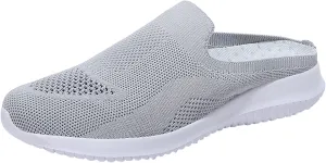 ZSpzx Women's Slip On Loafers Low Top Mesh Ballet Flat Nurse Walking Sneakers Round Toe Memory Foam Casual Boat Shoes Jogging Comfortable Closed Toe Lightweight Shoes for Daily Wear