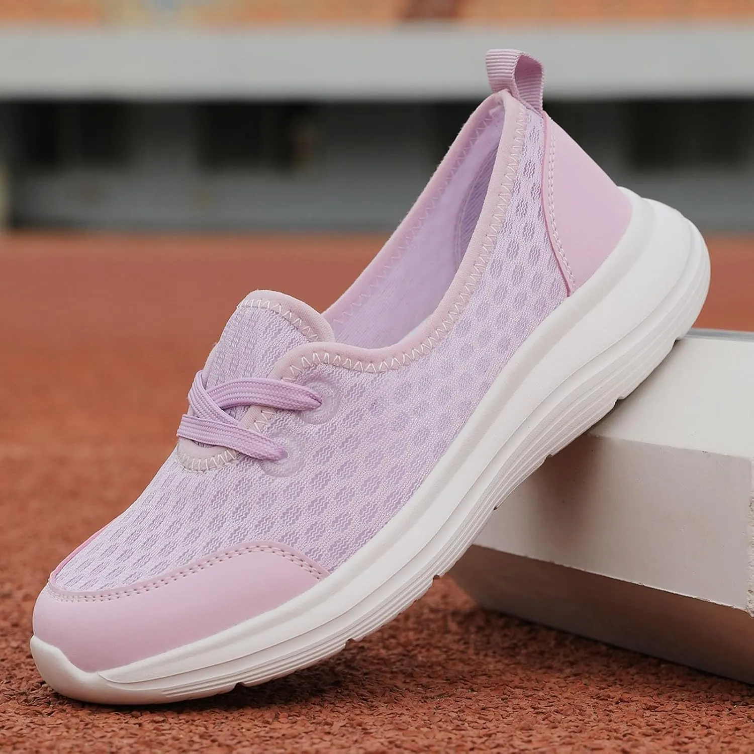 ZSpzx Women's Walking Shoes with Arch Support Air Cushion Mesh Lace Up Breathable Quick Dry Casual Shoes Athletic Running Jogging Comfortable Closed Toe Lightweight Sneakers for Gym Travel Daily Wear