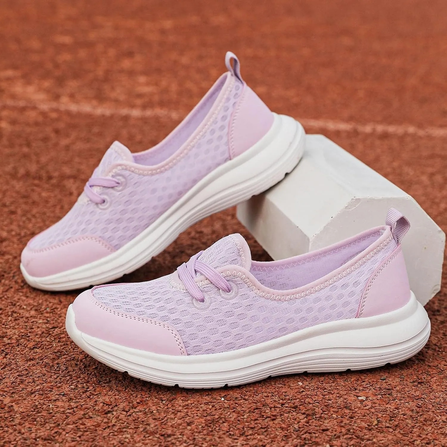 ZSpzx Women's Walking Shoes with Arch Support Air Cushion Mesh Lace Up Breathable Quick Dry Casual Shoes Athletic Running Jogging Comfortable Closed Toe Lightweight Sneakers for Gym Travel Daily Wear