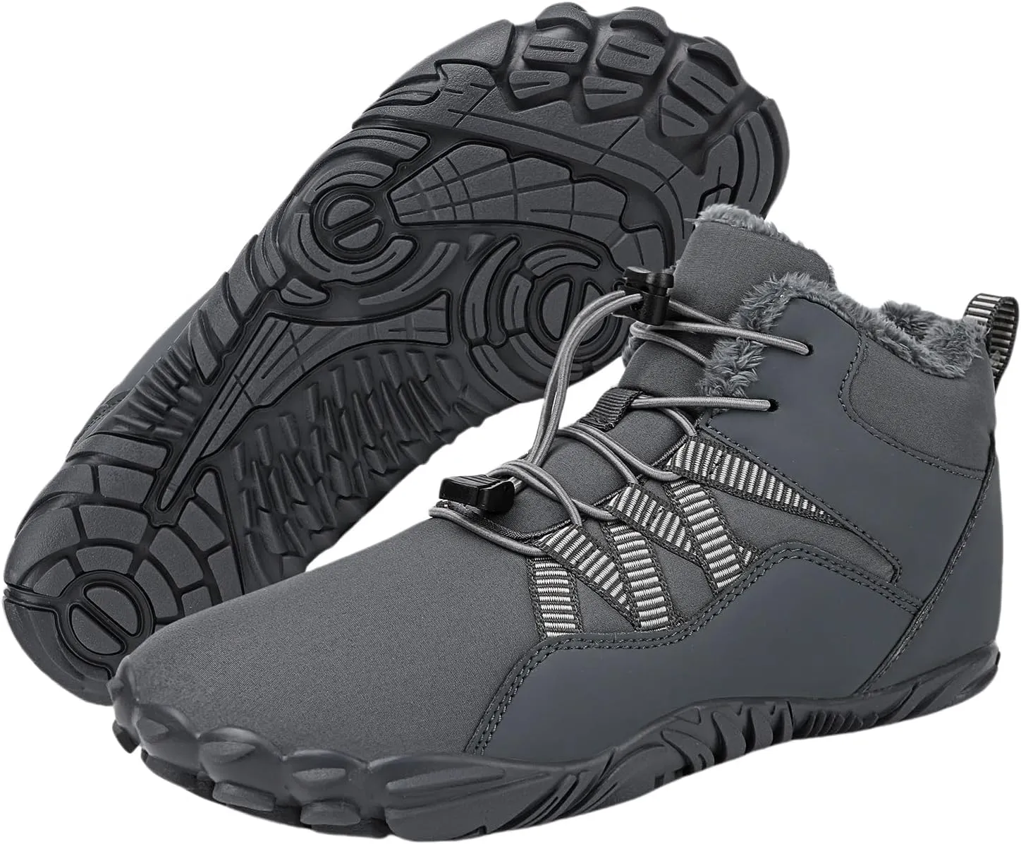 ZWRXW Winter Barefoot Shoes Women Men Hike Shoes Footwear Slip On Warm Zero Drop Snow Boot Minimalist Waterproof Shoe Wide Toe Barefoot Hiking Shoe Wide Toe Box Ankle Boots