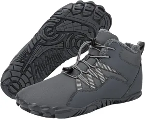 ZWRXW Winter Barefoot Shoes Women Men Hike Shoes Footwear Slip On Warm Zero Drop Snow Boot Minimalist Waterproof Shoe Wide Toe Barefoot Hiking Shoe Wide Toe Box Ankle Boots